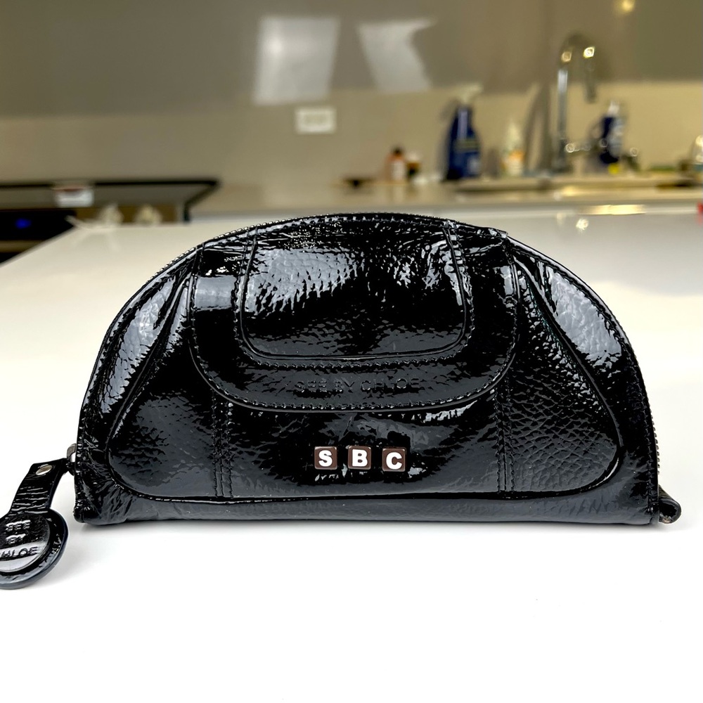 See by Chloe Patent Leather Cosmetic Case Bag